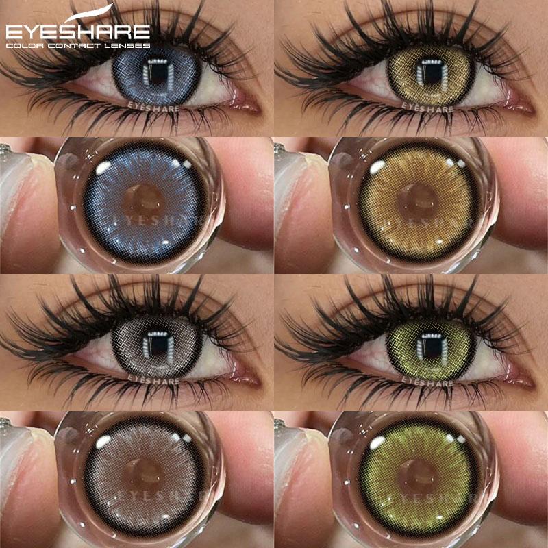 1pair Color Contact Lenses for Eyes Brown Contacts Lenses Fashion Blue Eyes Lenses Yearly Gray Eye Contacts Green Lens