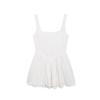 European and American style autumn new solid color sleeveless suspender waist short dress