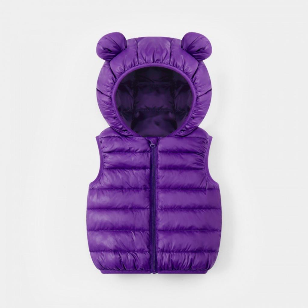 Children's Casual Solid Color Thickened Vests For Boys And Girls