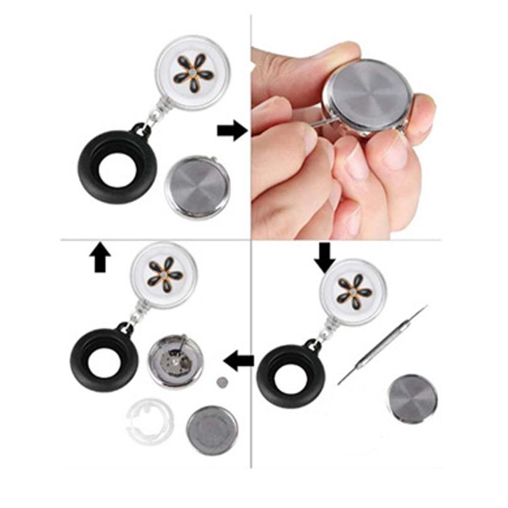 Nurse Watch Retractable Clip On Nursing Watch Cartoon Flower Pocket Watch Fob Watch for Kids