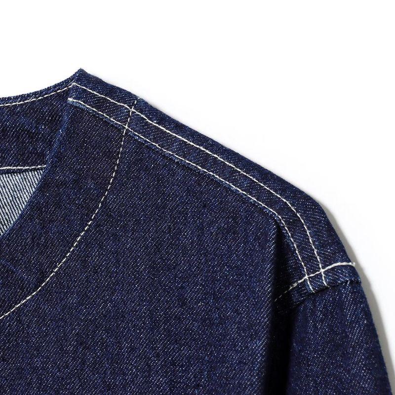 Kaslead New Women Clothes Western Style Fashion Simple and Versatile Collarless Denim Coat 1297060