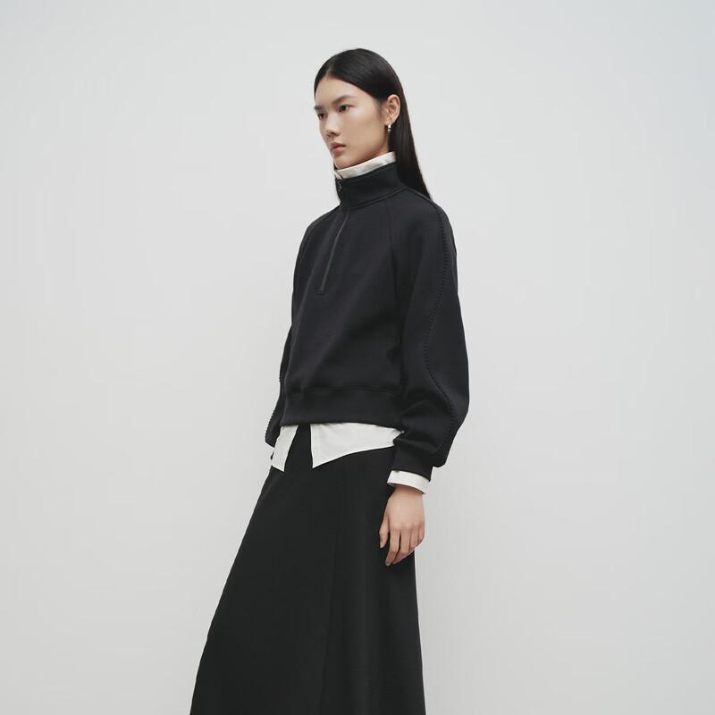 Broadcast Women's Zip-Up Stand Collar Long Sleeve Sweatshirt