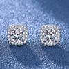 2025 Zirconia Stone Diamond Clavicle Chain Simple Inlaid Zirconia Ring Earnail Pendant Three Piece Set Birthday Gift