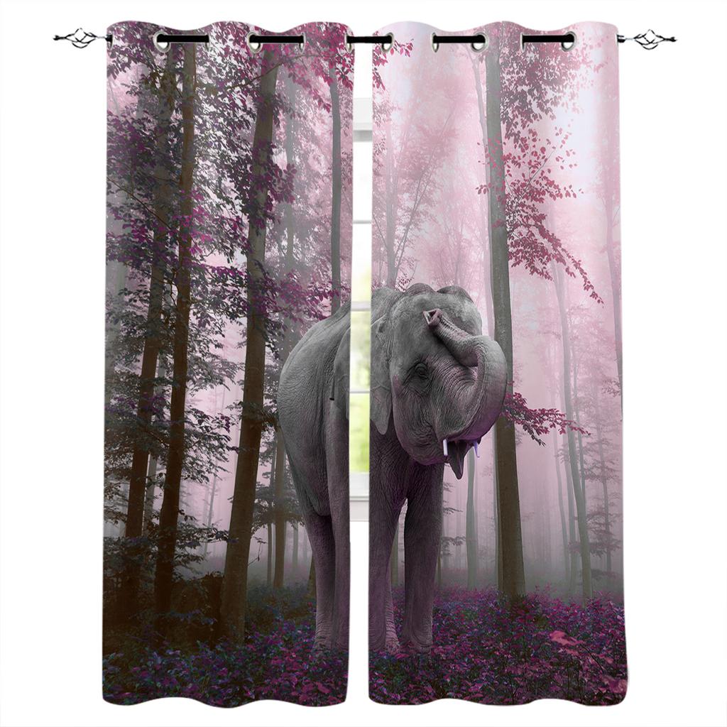 Autumn Woods Mysterious Fog Curtains for Living Room Kitchen Window Curtain Luxury Curtains for Bedroom Kids
