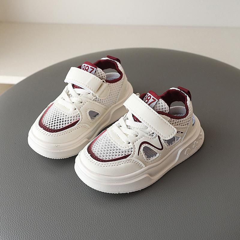 

Spring and summer single mesh breathable lightweight deodorant sweat-absorbing hollow mesh shoes children s shoes boys sports girls half sandals 22-26Code【One Hand5Doub