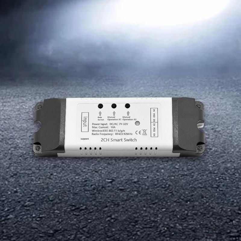2CH Switches Modules Garage Door Light Motor Controller for Rolling Sliding Door AC-DC 7V-32V 2 Channel 10Amp RF433MHz