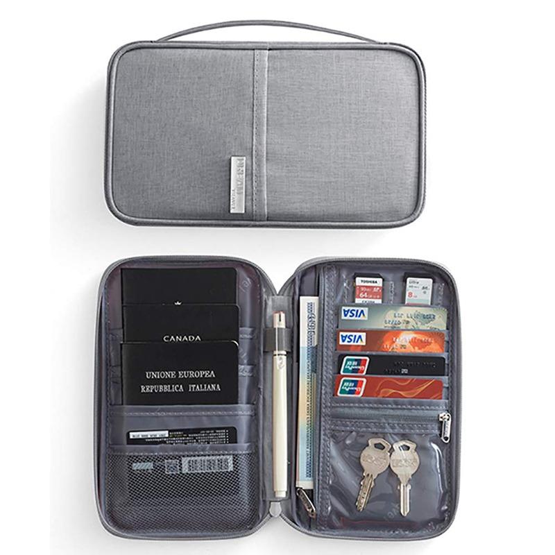 Multifunctional Briefcase Office Waterproof Document Storage Bag Business Trip Bank Card Passport Organizer Travel Accessory