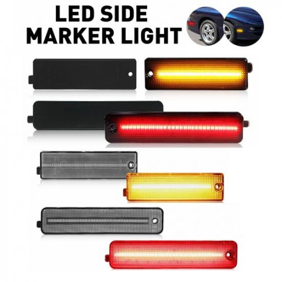 4PCS Fender LED Side Marker Light For 1998-2002 Pontiac Firebird Amber Red Lamp
