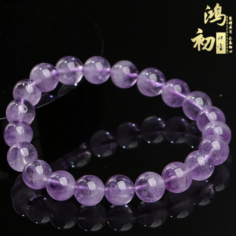 Hongchu Crystal Natural Amethyst Round Bead Bracelet Natural Amethyst Super Seven Treasure Bowl Bracelet
