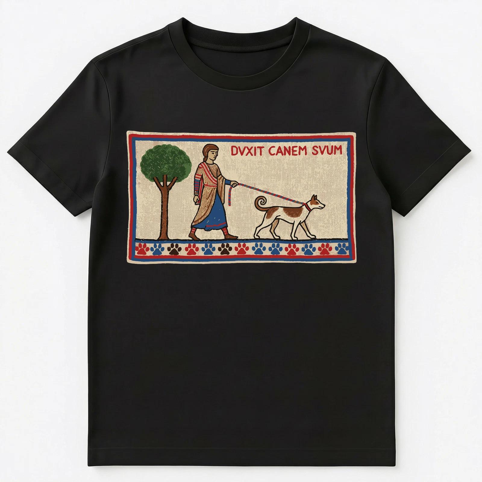 

Dog Walker Canine Daily Adventures Funny Medieval Tapestry Unisex T-Shirt 2XL