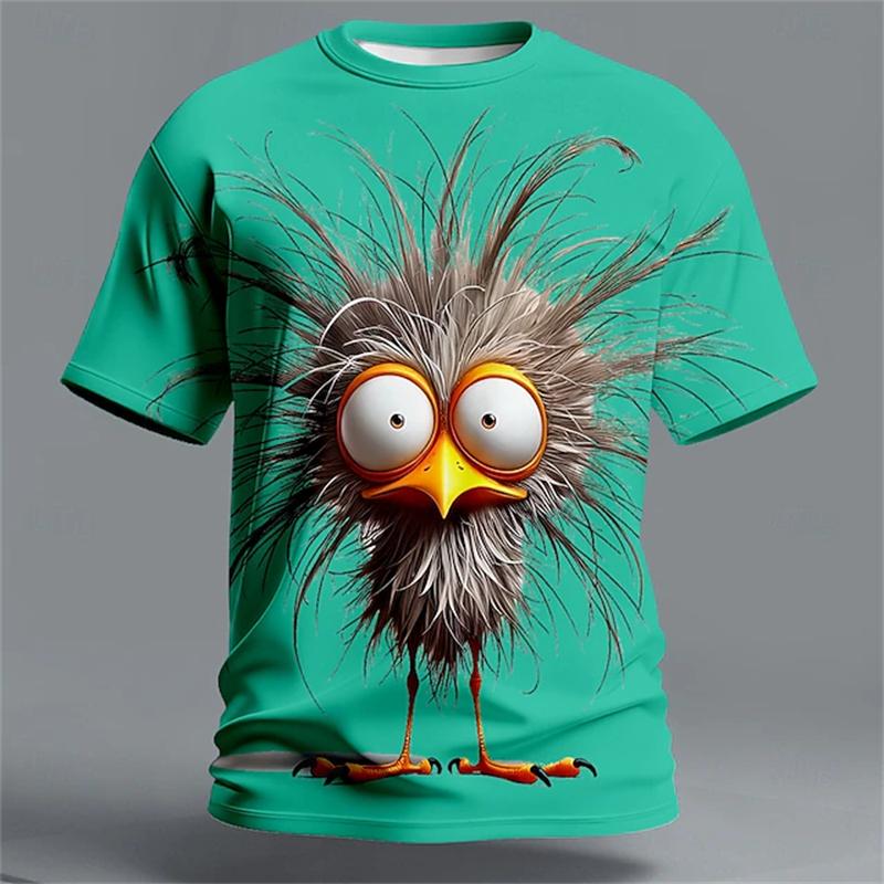 New Abstract Animal 3D Print T-Shirt Men's Summer Casual Short-Sleeve Fashion Streetwear Oversized T-Shirt Top