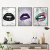 Póster e impresiones de labios sexys abstracto nórdico, efecto neón, Graffiti, labios invaluables, pintura en lienzo, imágenes para decoración de tienda de casa