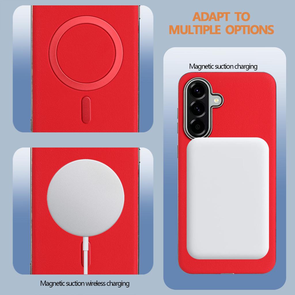 For Samsung Galaxy A56 5G Case BINFEN COLOR BF40 Magnetic Case Electroplated PU + TPU Phone Back Cover
