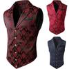 Gilet Costume Homme Jacquard Floral Victorien Formel Affaires Revers Simple Boutonnage Coupe Ajustée Gilet Mariage Banquet Fête Hauts