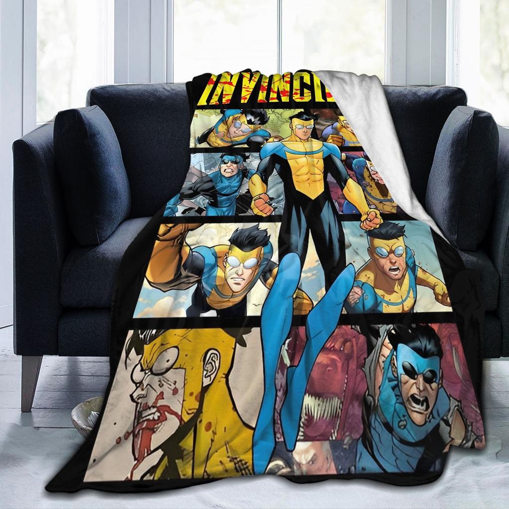 Invincible Comic Mark Grayson Fleece Blankets Anime Awesome Throw Blanket for Home 150*125cm Rug Piece Lightweight Thin