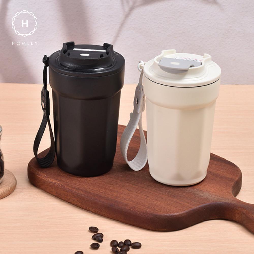 Homlly Dolii Insulated Vacuum Stainless Steel Thermal Travel Coffee Mug with Leakproof Lid (500ml) 2PCS