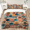 3pcs Abstract Watercolor Mosaic Bedding Set, Includes 1 Quilt Cover and 2 Pillowcases, Comfortable Bedding with Stylish Design for Bedroom