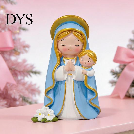 Christmas Resin Ornaments Cute Wishing Girl Figurine, Cartoon Prayer Unique Room Statue, Desktop Ornament, Healing Aesthetic Decoration Hand