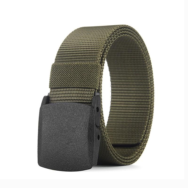 1pc Men's Canvas Belt Plastic Buckle Metal-Free Nylon Tactical Waist Belt Women's Belt Outdoor Hiking Webbing Belt Neutral Belts