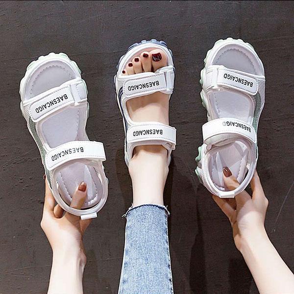 Female Platform Soft Sole Roman Casual Shoes Sports Dad Sandals Summer All Match Net Red Muffin Sandals