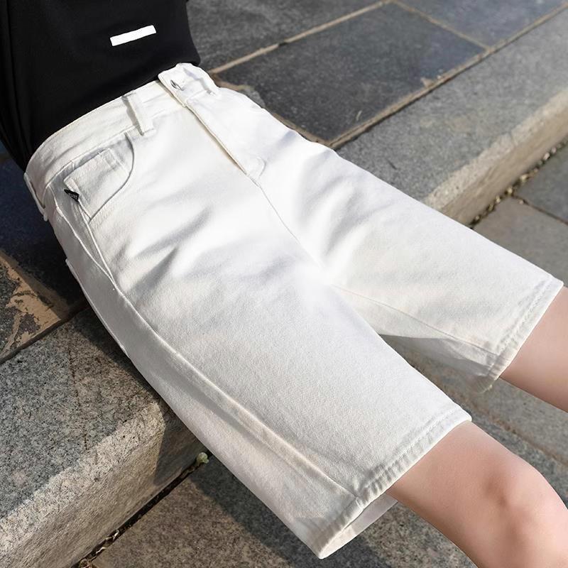 Influencer Style High-Waisted Women's Denim Shorts – Flaw-Hiding, Tummy Control, Taller & Slimmer Look, Summer Loose Straight Leg Design