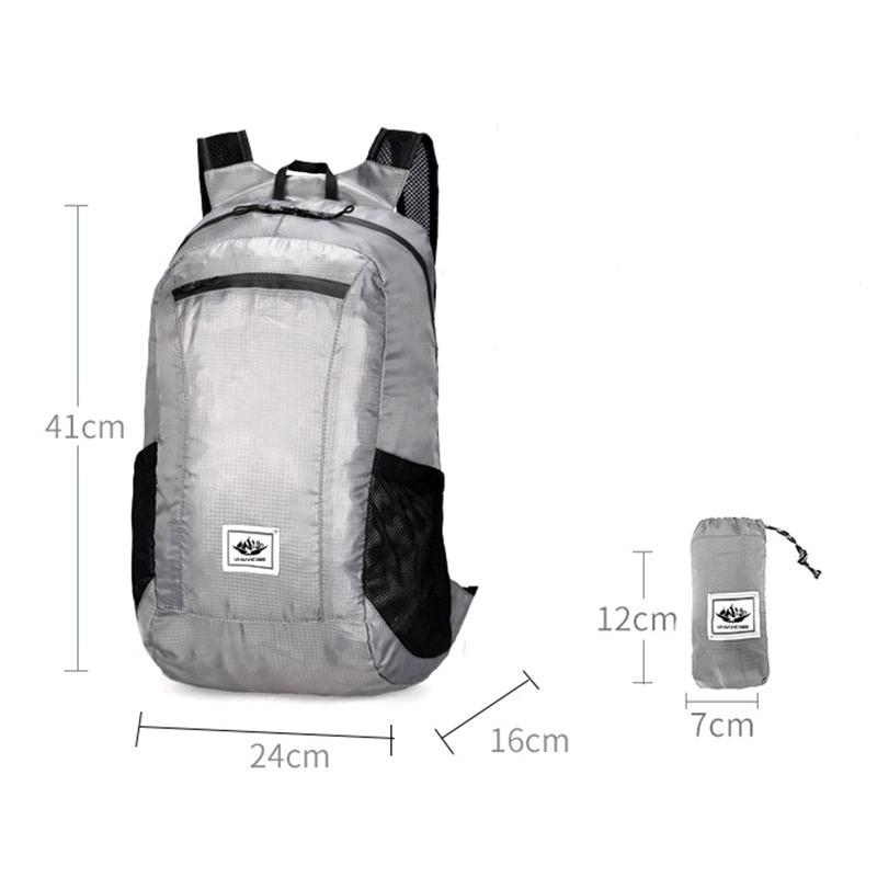 20L Bärbar Vikbar Ryggsäck Vikbar Bergsklättringsväska Ultralätt Utomhus Klättring Cykling Resa Ryggsäck Vandring Dagryggsäck