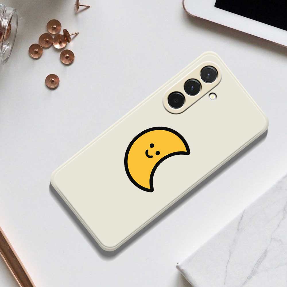 For Samsung Galaxy A36 5G Case Yellow Moon Pattern Printing Straight Edge TPU Phone Back Cover