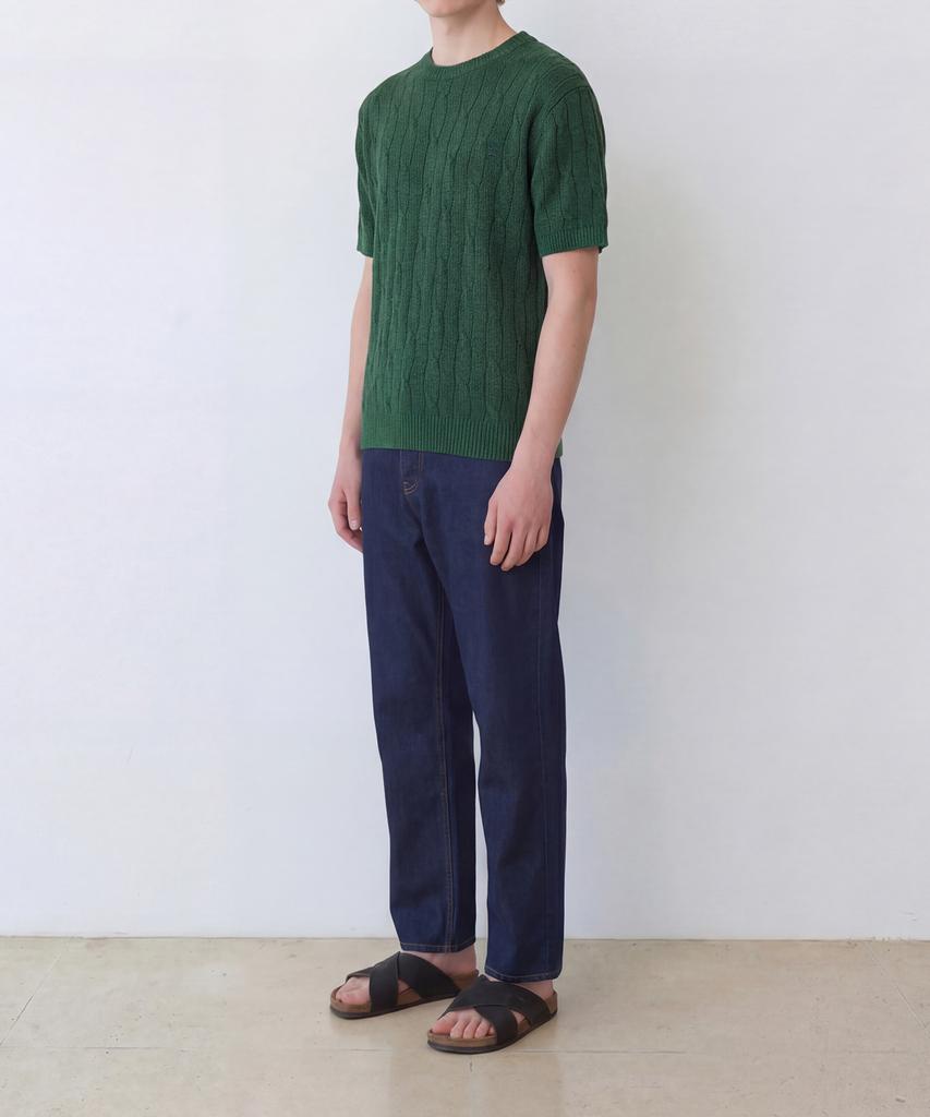 Edeunbeoleokeulleob High-Twist Linen Cable S/S Knit (Green)