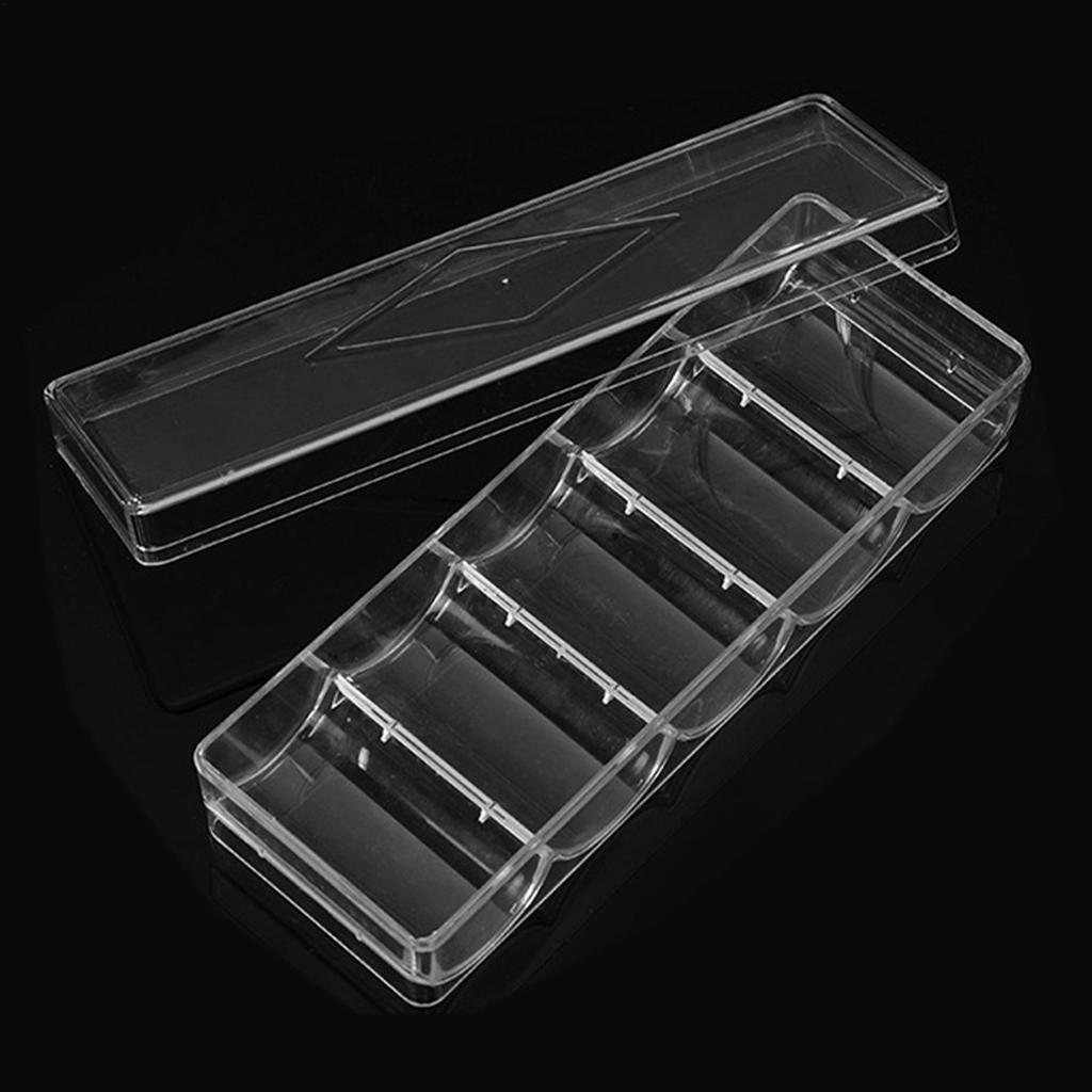 High Quality 5 Grid Durable Clear Acrylic Poker Chips Tray Chips Case Box Holder Collectibles Craft
