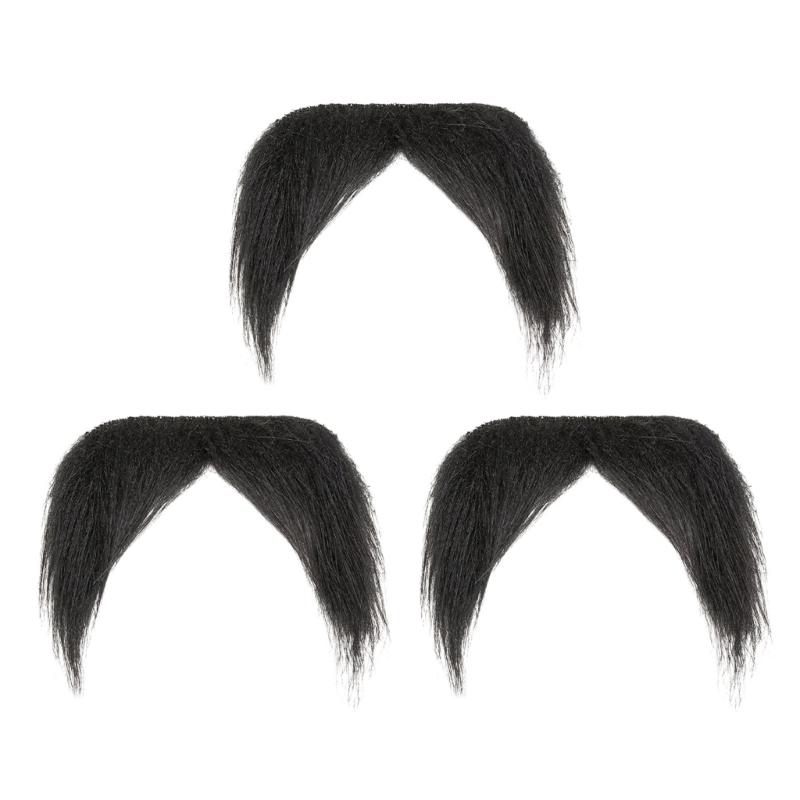3pcs Practical Plastic False Mustache For Pirate Wizard Santa Costume Accessories Easy To Clean Halloween Party Props