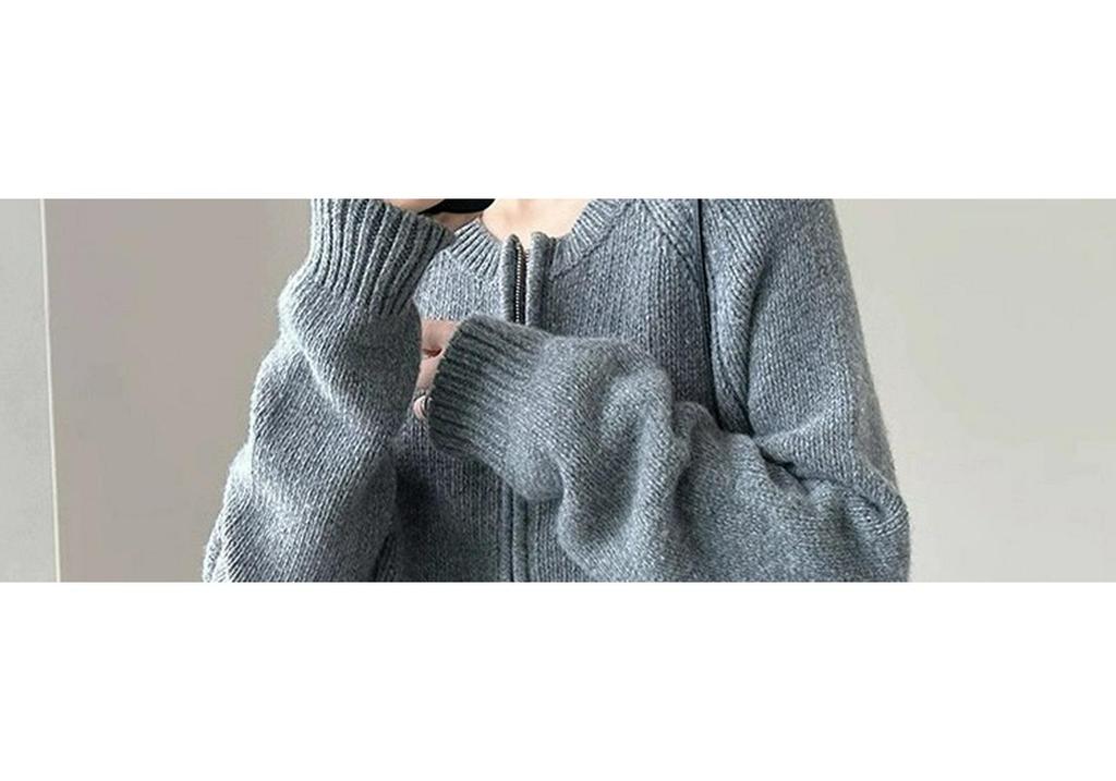 Women's 100% Pure Wool Double-Ply Cardigan - Short, Thickened Autumn/Winter Sweater