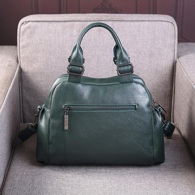 Faux Leather Handbags for Women New Boston Designer Luxury Hand Bag Woman Green Black Shoulder Bags Ladies Trend Fashion