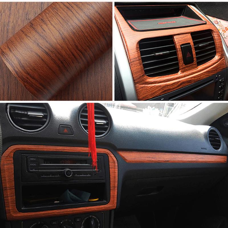 50*200/600cm Premium Wood Grain Vinyl Wrap Film Car Stickers and Decals Auto Interior PVC Film with Air Bubble Free Accessories