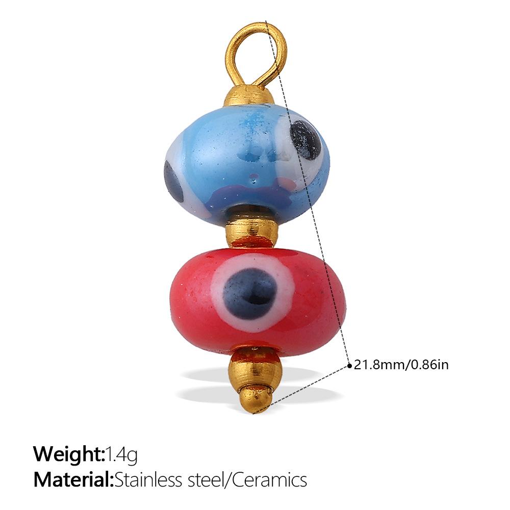 European and American sweet and cool style DIY dopamine ceramic pendant stainless steel plated 18K gold creative jewelry collection