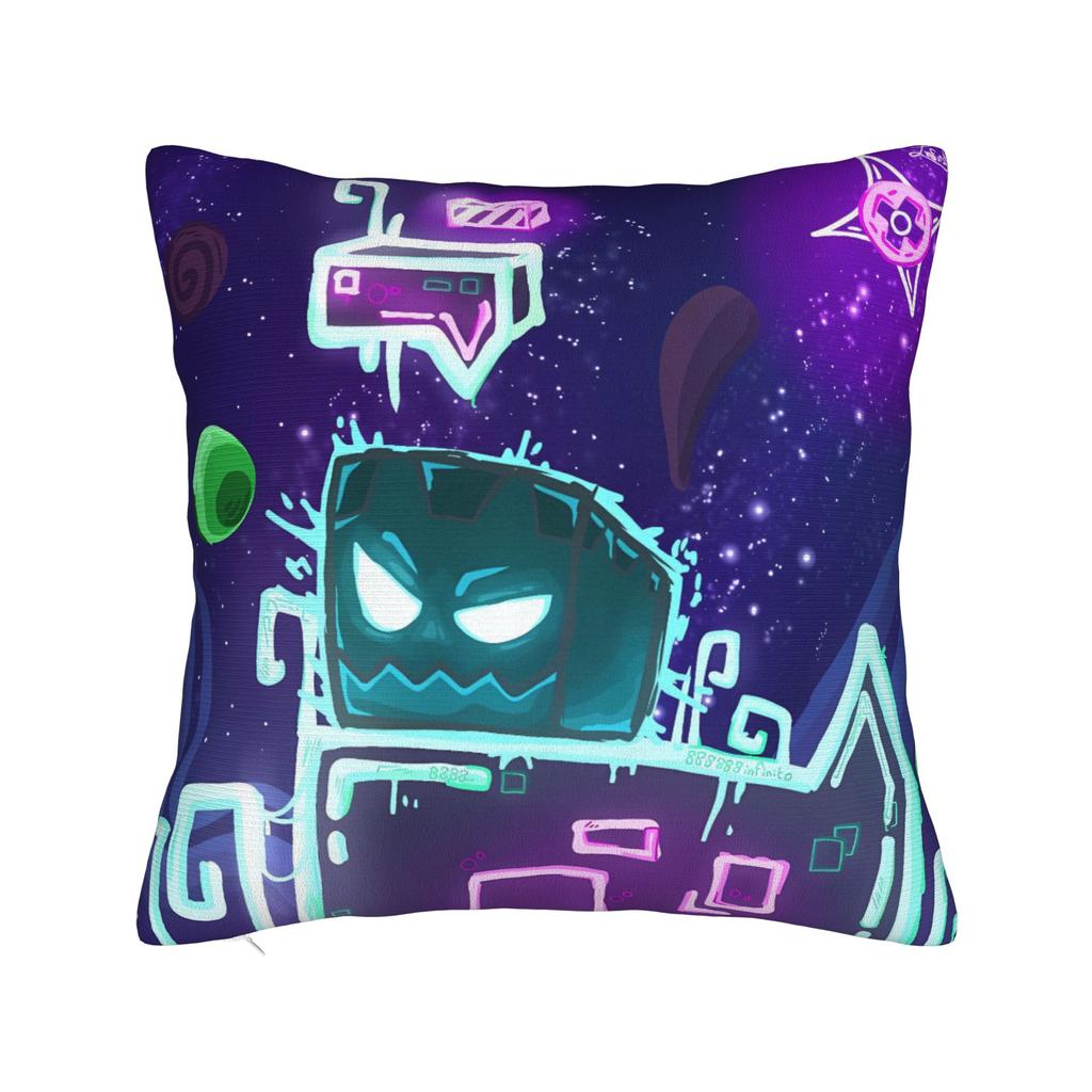 Geometry Dash Gaming Game Pillow Case Soft Pillow Cover For Living Room Sofa Vintage Cushion Cover