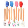 1pc Wooden Handle Cake Silicone Spatula Nonstick Cream Butter DIY Baking Scraper Kitchen Batter Mixer Chocolate Pastry Blenders