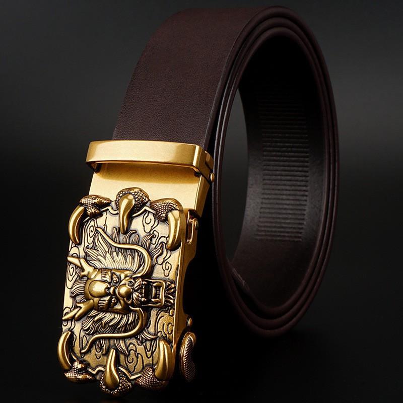 2020 Men's Leather Belt Business Automatic Buckle First-layer Cowhide Youth Korean Style Pants