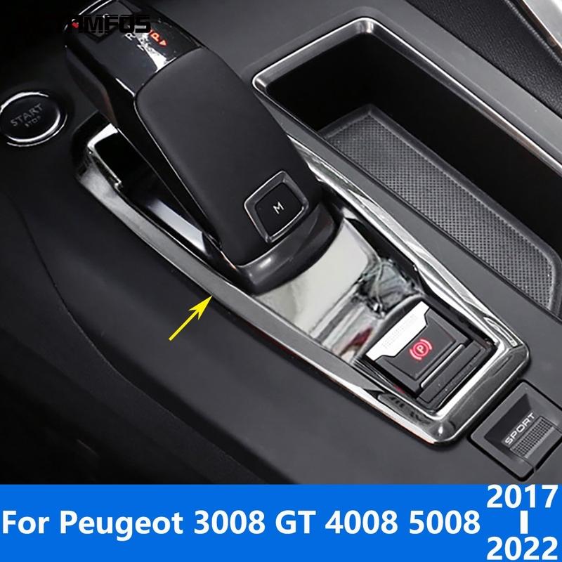 Gear Shift Box Cover For Peugeot 3008 GT 2016- /4008 2016-/5008 2017- Chrome Handbrake Trim Interior Accessories