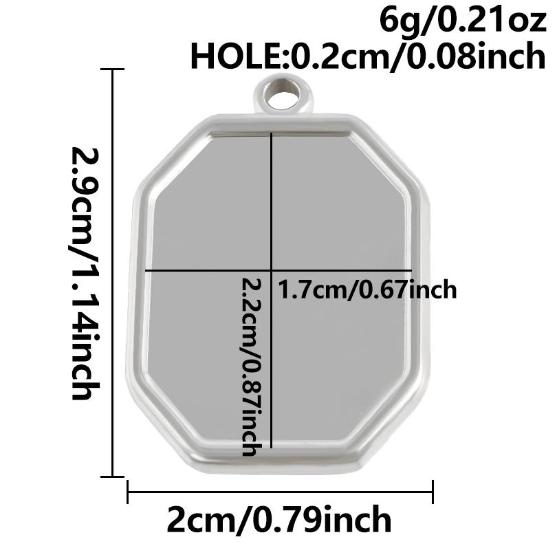 6pcs Stainless Steel Blank Tray Pendant For Decoration Geometry Cabochon Settings Base Charms DIY Handmade Materials Accessories