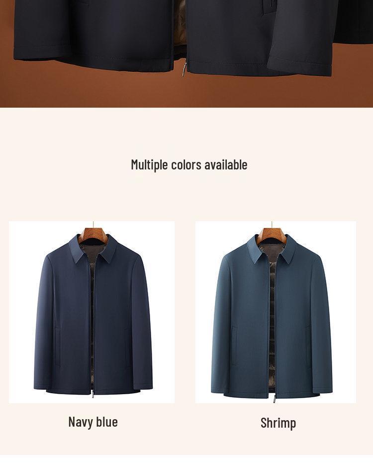 Men's Business Casual Down Jacket with Lapel - Warm Autumn/Winter Coat