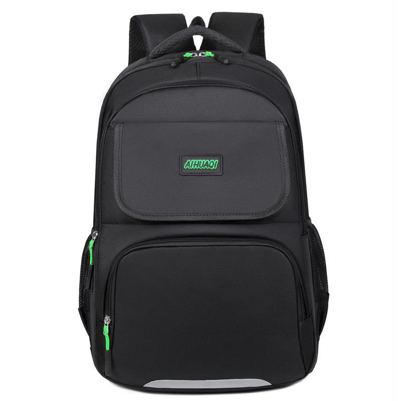 Reflective strip backpack men's travel large capacity school backpack women go out light student schoolbag dirt resistant
