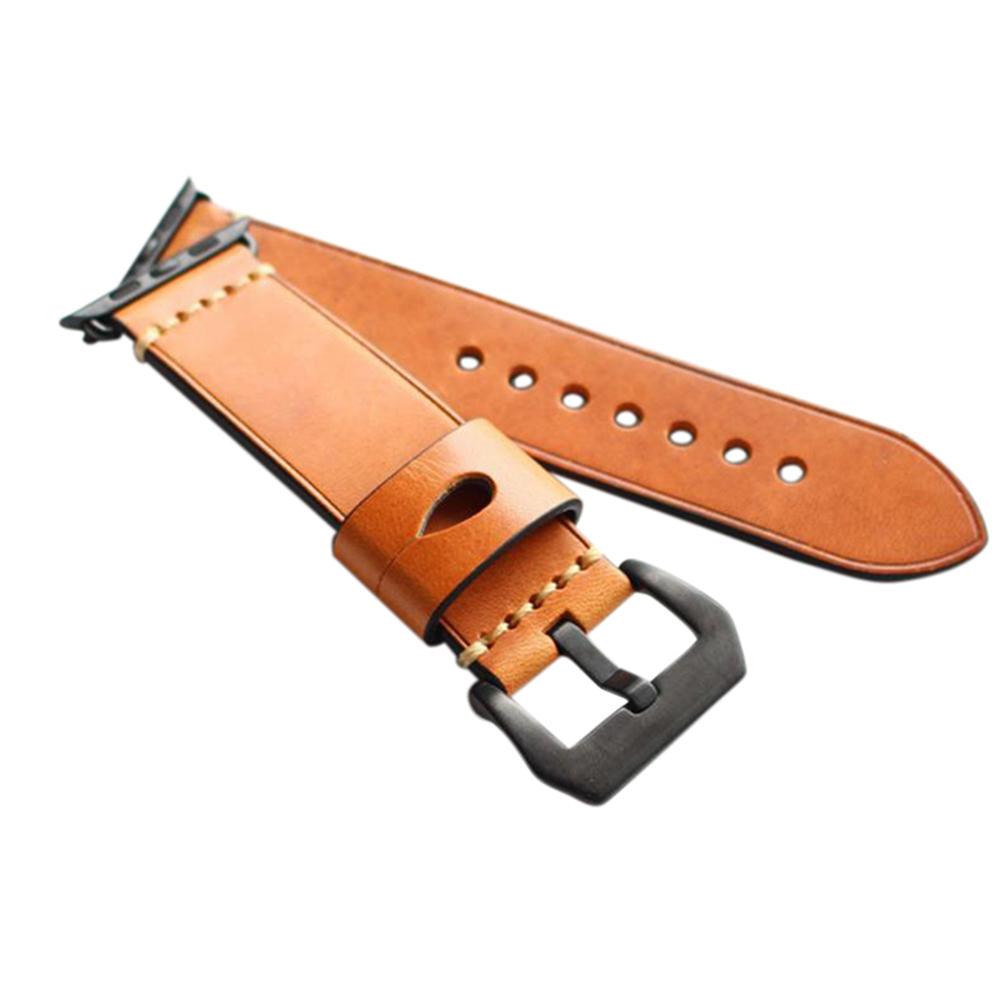 125MM+75MM Manual Fashionable Genuine Leather Strap Watch Band for Apple Watch