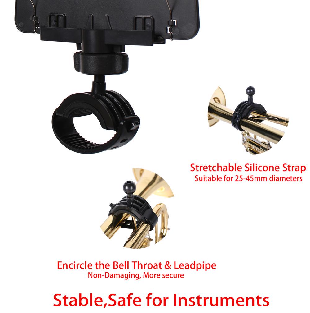 Portable Black Trumpet Marching Lyre Music Clip Stand
