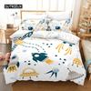 Cartoon Universe Duvet Cover Spacecraft Bedding Set For Boys Milky Way Astronaut Dream Teens Room Decor