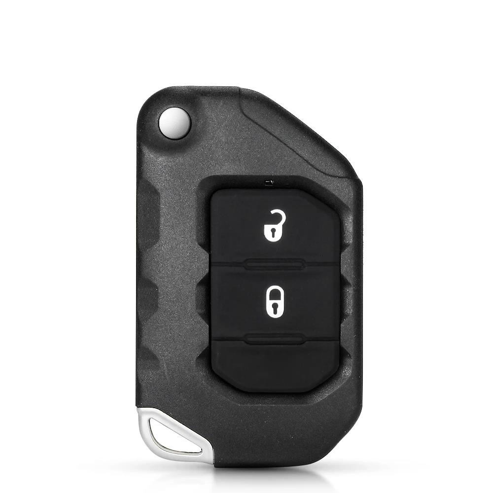 KEYYOU 2/3/4 Buttons Flip Folding Remote Smart Key Shell Case Fob For Jeep Wrangler Gladiator 2018 2019 2020 2021 2022 2023