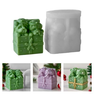 Scatola Regalo di Natale Stampi in Silicone Stampi per Candele Profumate Stampi per Colate Stampi in Resina Epossidica Stampi per Gessi Stampi per Ornamenti