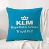 Netherlands K-Klm R-Royal Dutch Airlines Cushion Cover Summer Coolness Linen Fabric Double-Sided Printing Pillow Case Home Decor