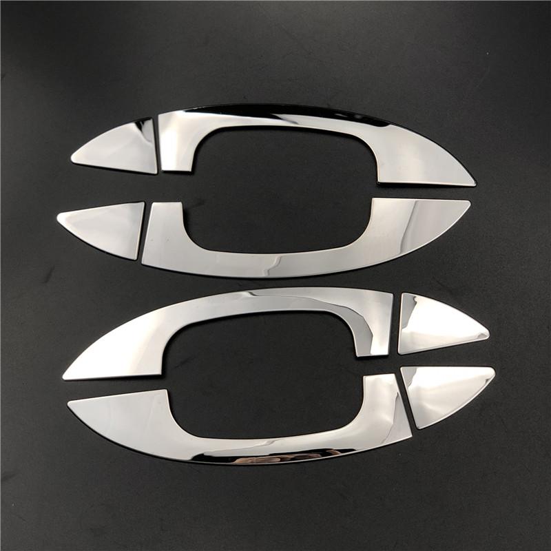Car-styling stainless steel door handles trim cover stickers for Volkswagen Golf 6 Passat Scirocco T-ROC Sharan for Skoda Superb