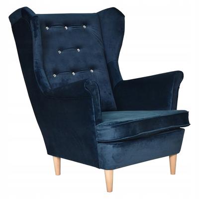Diana Scandinavian Wing Chair, Dark Navy Blue, Shiny, MON