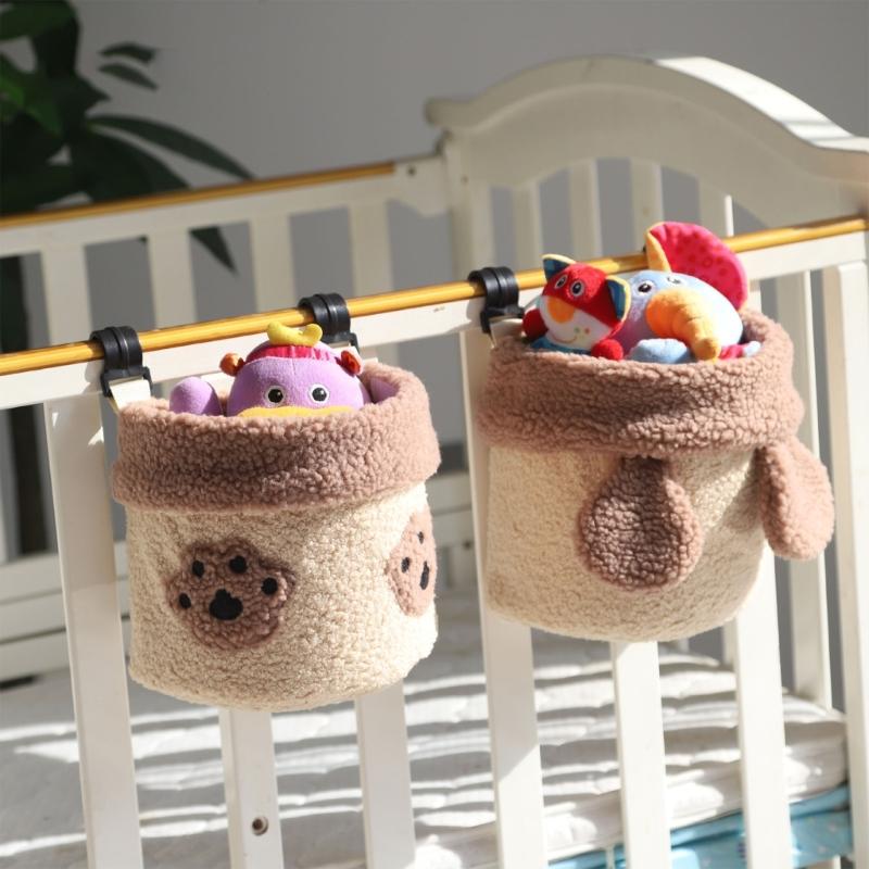 2 Piece/set Baby Bed Storage Hanging Bag Feature Tear Resistant Fabric And No Tool Needed Secured Hook Design